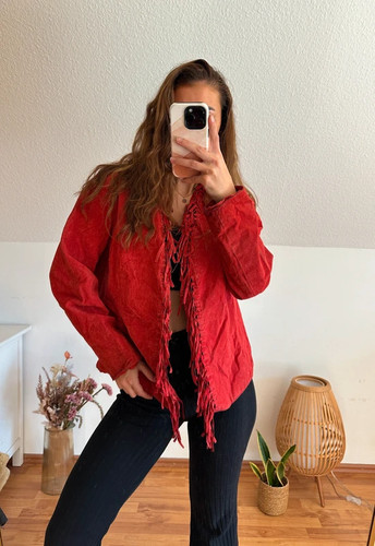 Vintage lederjacke rot y2k - vintage,