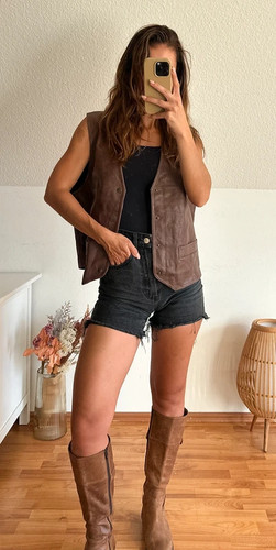 Lederweste braune lederjacke - lederweste,