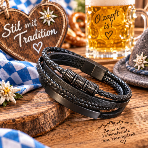 Herren armband aus echtleder - herren,
