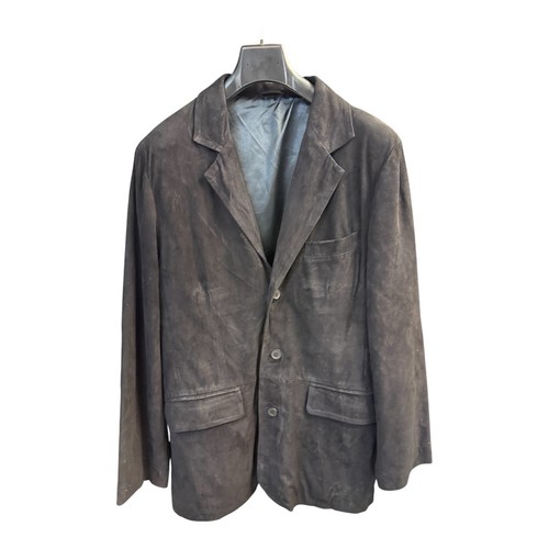 Echtleder velour dunkelblau - velour,