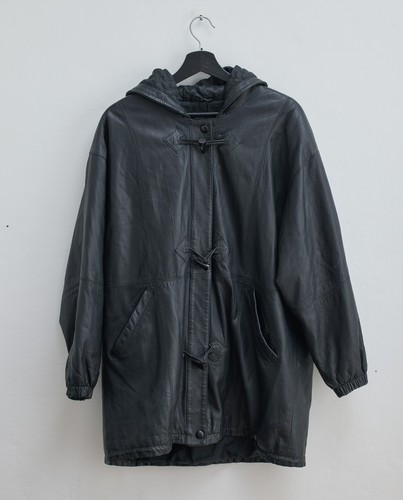 Vintage lederparka schwarz - lederparka,