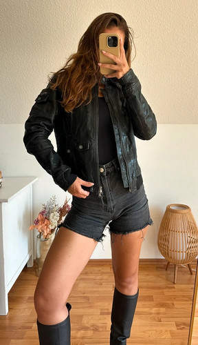 Schwarze lederjacke y2k - schwarze,