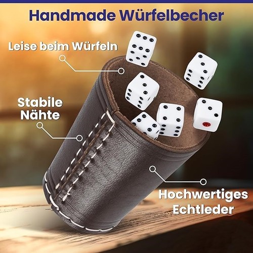 Würfelbecher echtleder mit - echtleder,